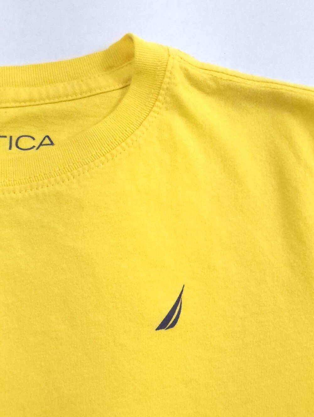 Nautica Boys Yellow Long Sleeve T-Shirt Size 7 Cotton Logo Graphic Sleeve Crew - Picture 10 of 11
